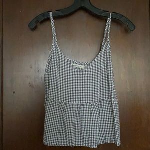Gingham Peplum tank top